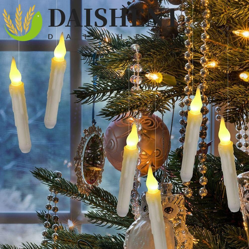 Daishen1 ไฟเทียนริบหรี่, ไร้สายพร้อมไม้กายสิทธิ์ LED ไฟเทียนลอย, เครื่องประดับพลาสติก ‎แบตเตอรี่ขับเคลื่อนฮาโลวีน Prop ไฟกลางคืนตกแต่งวันหยุด