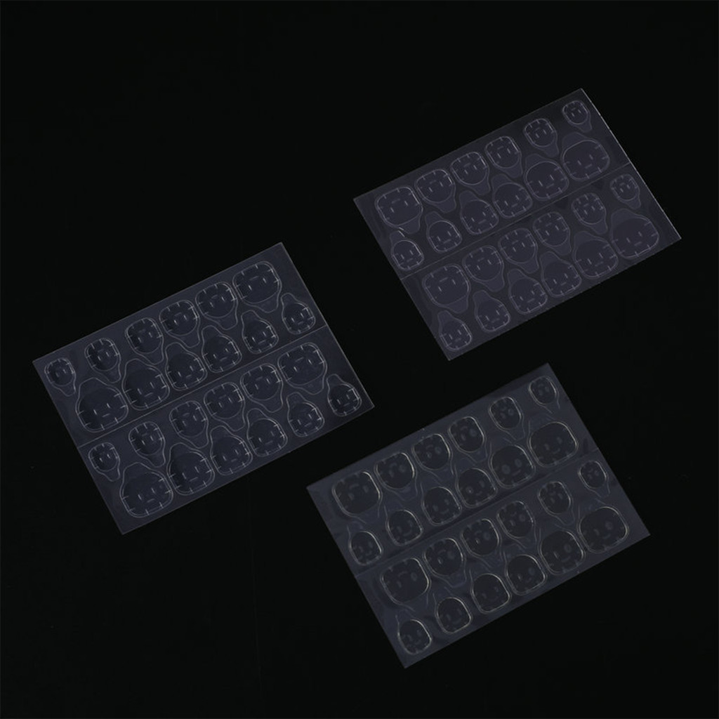 จัดส่งรวดเร็ว 24ชิ้น สติกเกอร์ติดเล็บปลอม กาวติดเล็บปลอมเจล กันน้ำ สีใส แผ่นกาวซิลิโคน - รูปที่ 5