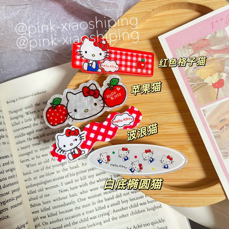 การ์ตูนน่ารัก KT Cat Hairpin สาวหวาน Bangs Duckbill คลิป