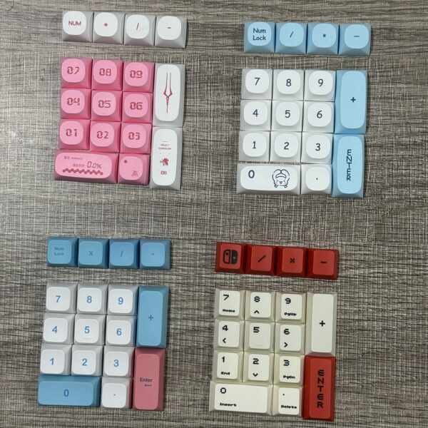 คีย์แคป keycap ใส แป้นพิมพ์เครื่องกล Keycaps พื้นที่ตัวเลข PBT ระเหิด MA สี OEM 17 ปุ่ม 21 ปุ่ม ปุ่มกดเดิม XDA สูง