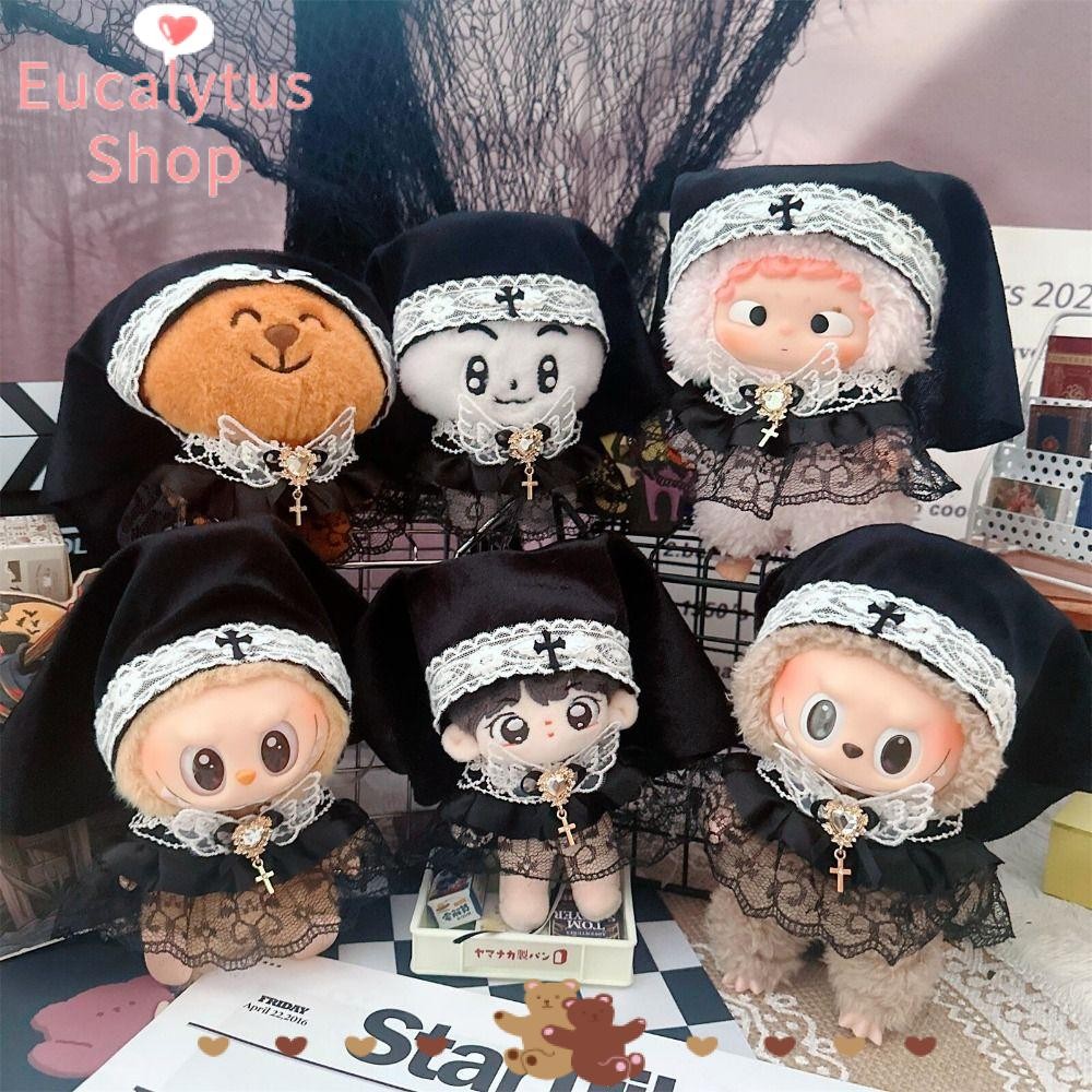 Eucalytus1 Labubu ตุ๊กตาเสื้อผ้า,การ์ตูนผ้าฝ้ายตุ๊กตาเสื้อผ้า,น่ารักผ้าคลุมไหล่ POP MART Octopus Labubu กระโปรงสําหรับ 10/15/17 ซม.ตุ๊กตา
