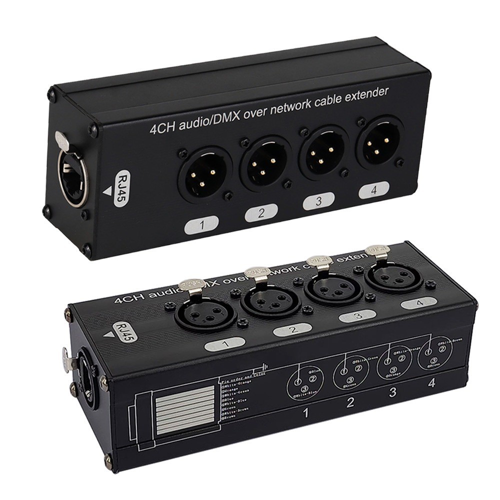 4 ช่อง 3 พินหลายเครือข่ายสายเคเบิล XLR สําหรับแสงเสียงเวทีและสตูดิโอบันทึกเสียงไปยัง RJ45 Ethercon ชายหญิง