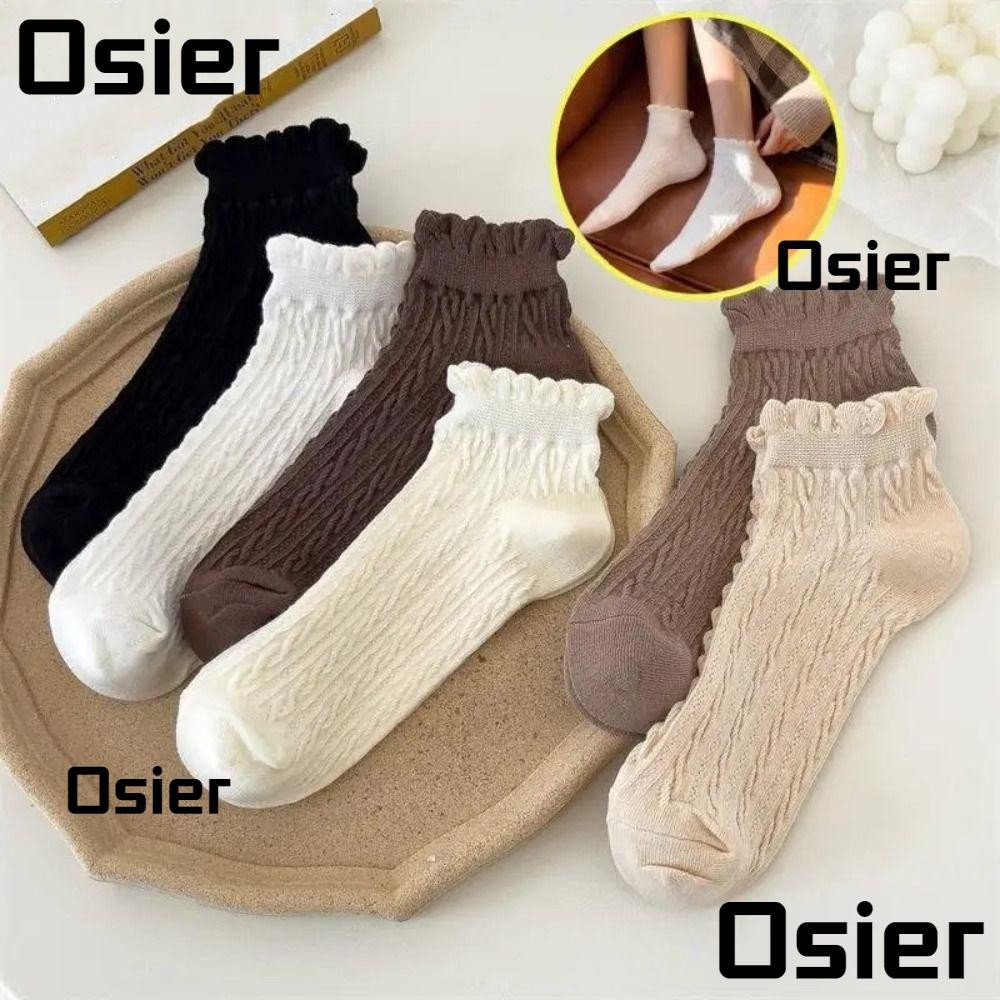 โอเซอร์1 ถุงเท้าผู้หญิง,ถุงเท้าลูกไม้ปากตื้นกลวง,ถุงเท้าผ้าฝ้ายด้านบนต่ําระบายอากาศได้สบาย ๆ