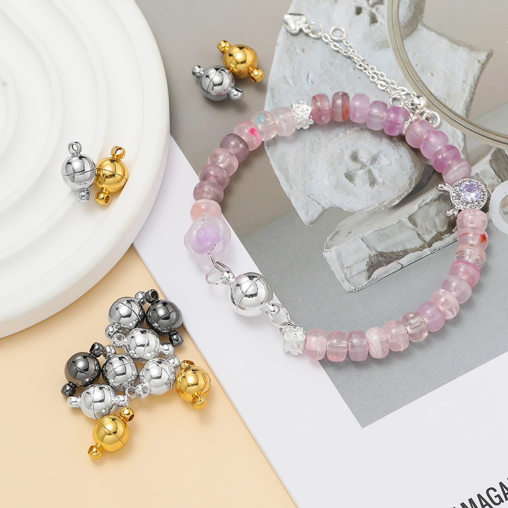 St.kunkka 10 ชิ้นรอบหัวเข็มขัดแม่เหล็ก 6/8/10 มิลลิเมตรสร้อยคอการเชื่อมต่อหัวเข็มขัดโลหะผสมแม่เหล็กหัวเข็มขัดสําหรับ DIY เครื่องประดับอุปกรณ์เสริม