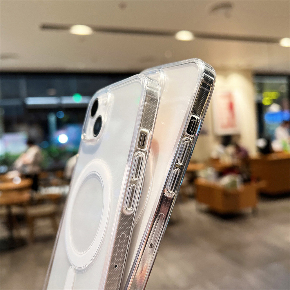 Magnetic TPU ใสเคส For iPhone 11 13 15 14 16 Pro Max 12 14promax 13promax 15promax 16promax ใสเคสโทรศัพท์มือถือ