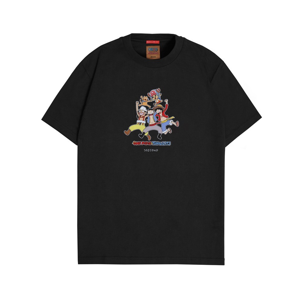 3Second x One Piece x Tahallats เสื้อยืดแขนสั้นผู้ชาย Relaxed Fit Buggy Pirates เสื้อยืด 440924