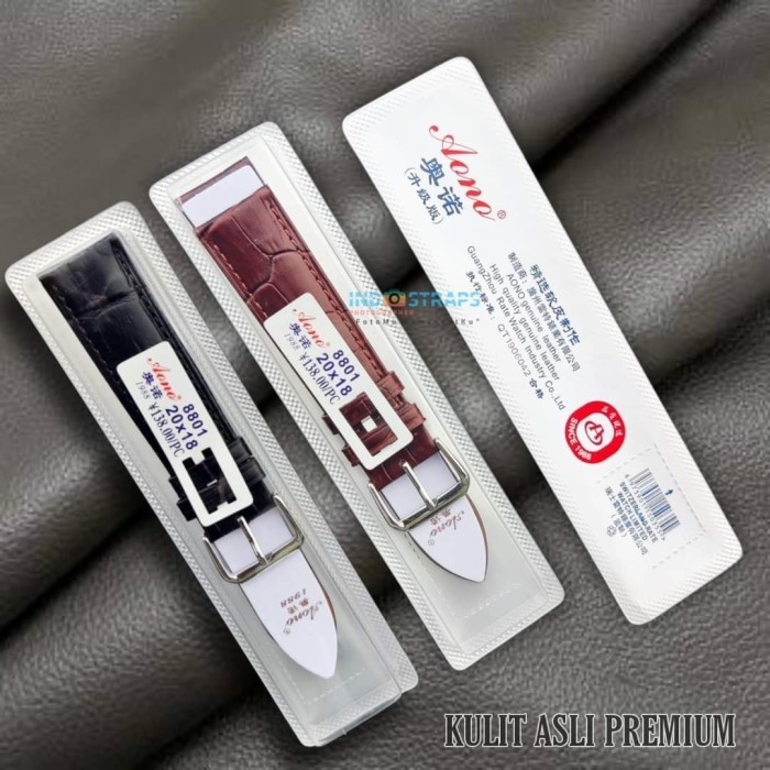 นาฬิกาหนัง STRAP 12MM 14MM 16MM 18MM 20MM 22MM 24MM LEATHE WATCH STRAP - สีดํา, 24mm