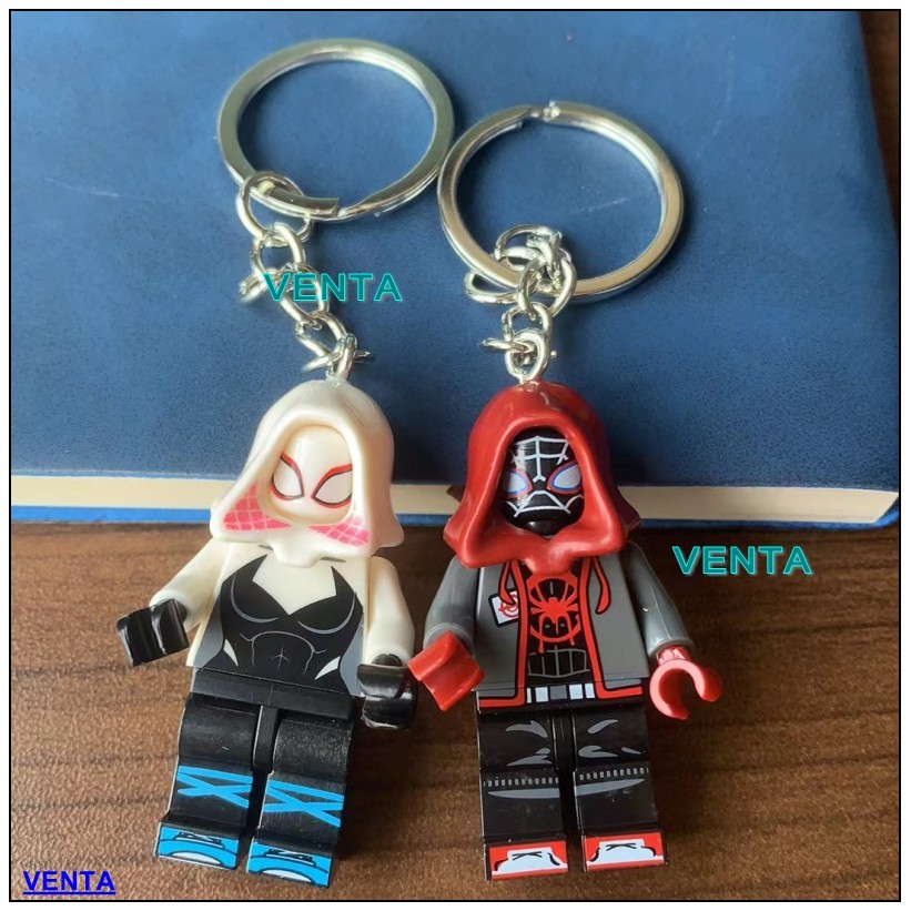 เข้ากันได้กับ LEGO Spider-Man Miles Gwen พวงกุญแจจี้กระเป๋านักเรียนจี้เป้สะพายหลัง (PY)
