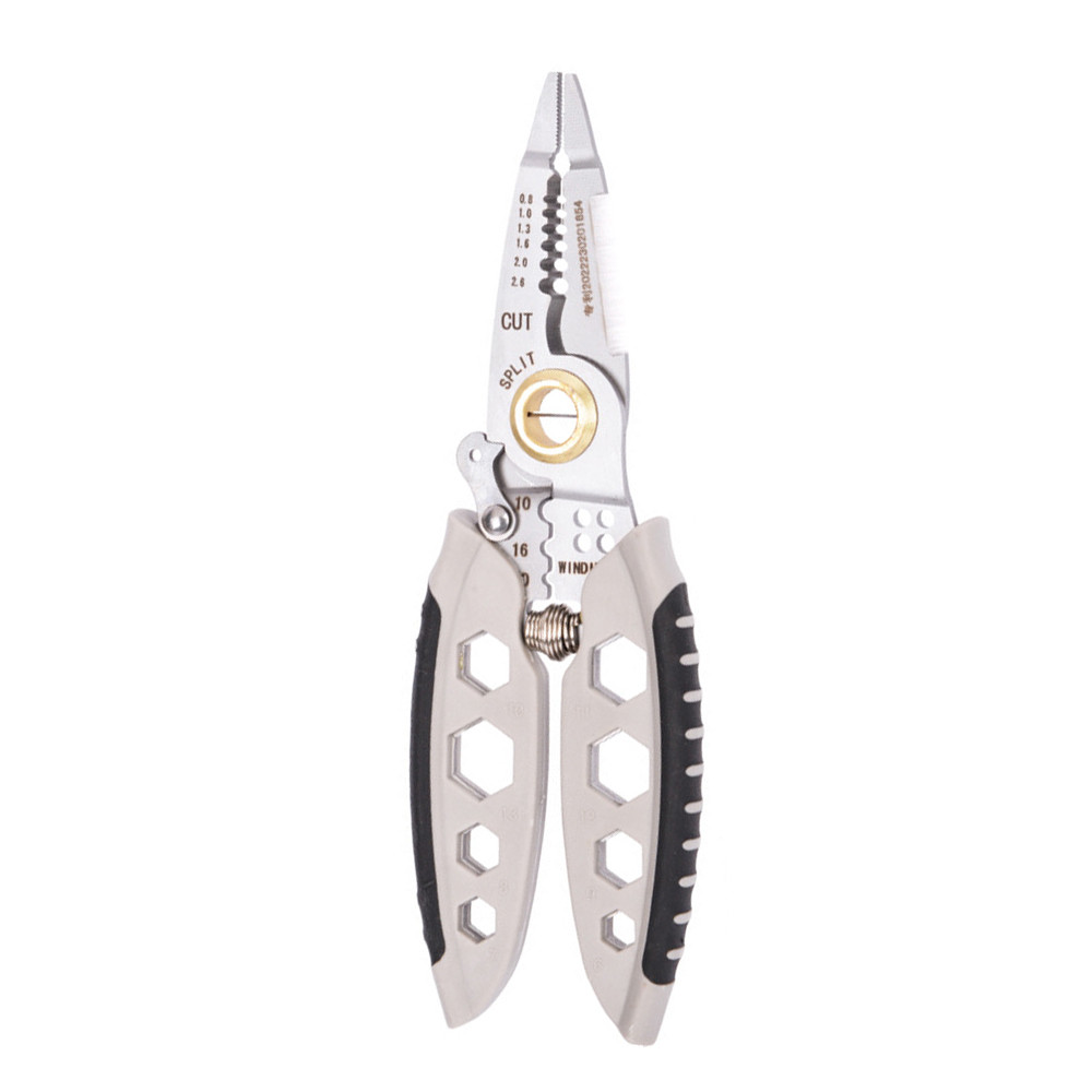 [ลดล้างสต็อก] 7 นิ้ว Multi-Function Wire Stripper Professional 22-10 AWG คีมปอกสายไฟแบบพกพาเครื่องตัดสาย Crimping คีมพร้อมฟังก์ชั่นประแจ Self-Locking ปุ่ม