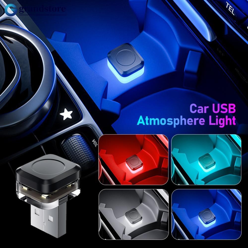 Grandstore USB ภายในรถ Ambient บรรยากาศไฟ LED สัญญาณไฟอัตโนมัติโคมไฟอ่านหนังสือตกแต่ง A6S6