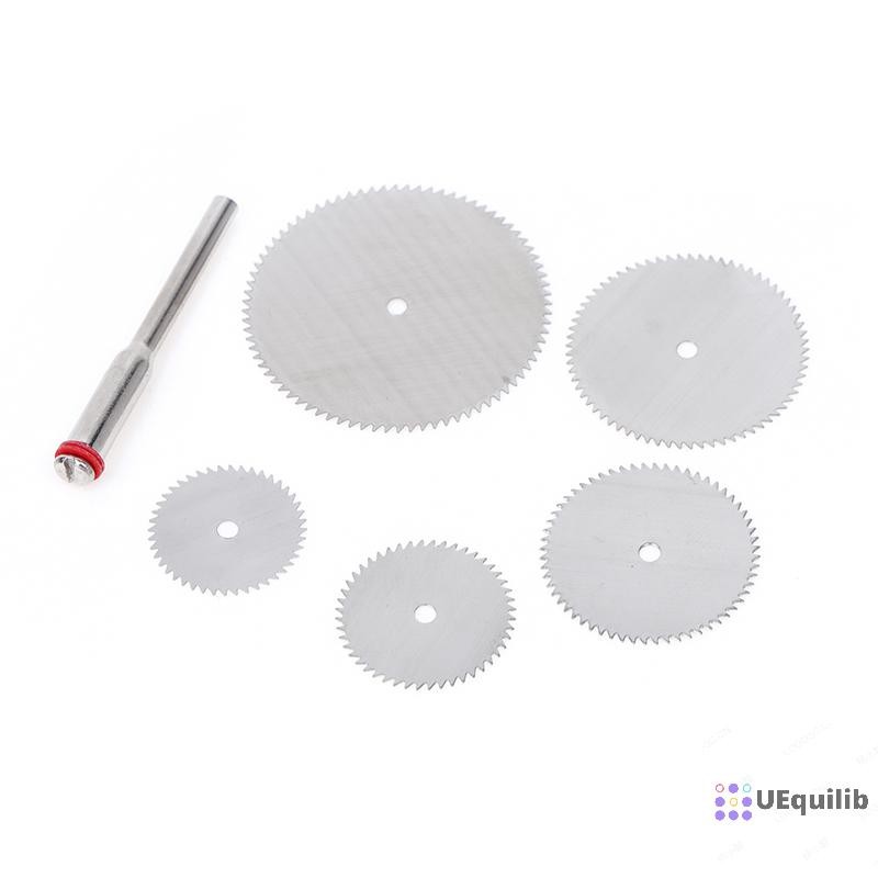 Uequilib 6 ชิ้น/เซ็ตสแตนเลส Slice โลหะ Cutg Disc 1 Mandre สําหรับเครื่องมือโรตารี่ 16 18 22 25 32 มม.Cutg Disc เครื่องมือใหม่