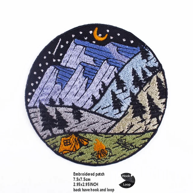 แพทช์ตีนตุ๊กแก ป้ายกระเป๋ากลางแจ้ง คอลเลกชันตั้งแคมป์ Skull Landscape Badge Alpine River Star บุคลิกภาพ Armband DIY เสื้อผ้ากระเป๋าเป้สะพายหลัง Patch - รูปที่ 2