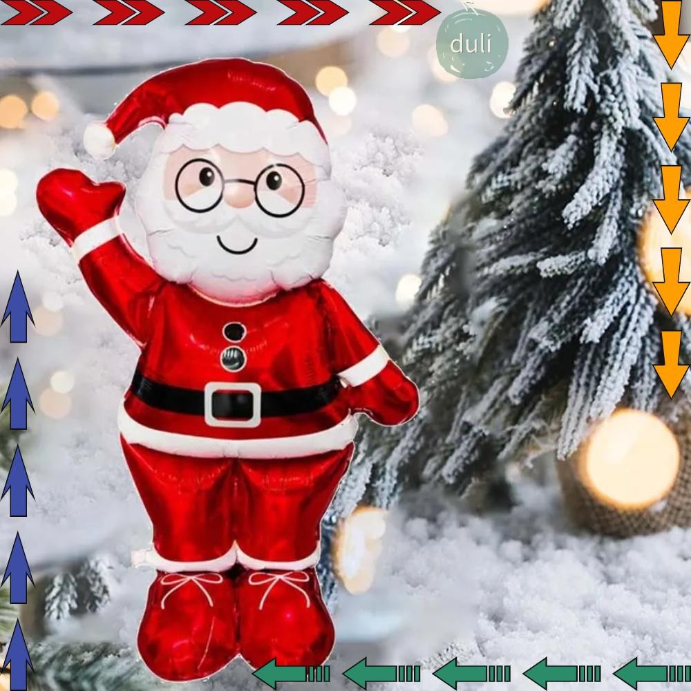 Duilian ลูกโป่งฟอยล์, Christmas Series Santa Claus Xmas Party เครื่องประดับบอลลูน, Stand By Air ของเล่นเด็กขนาดใหญ่ยืนบอลลูนบ้านปี Party Supply