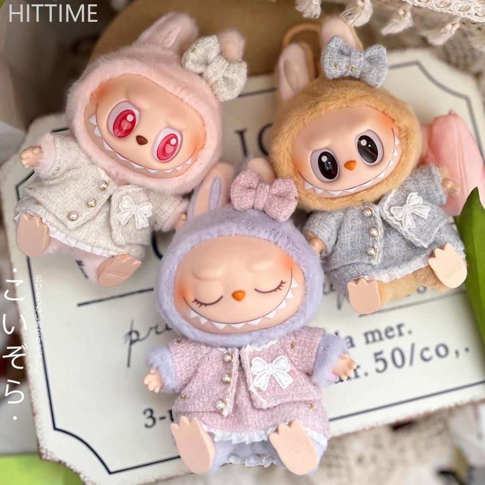Hittime (เสื้อผ้าเท่านั้น) สําหรับ 15 ซม. Labubu V2 นั่ง Party เสื้อผ้าตุ๊กตาเสื้อผ้าแฟชั่น Hoodies เสื้อผ้าตุ๊กตาอุปกรณ์เสริมน่ารักตกแต่งผ้าเล็กๆ J6K4