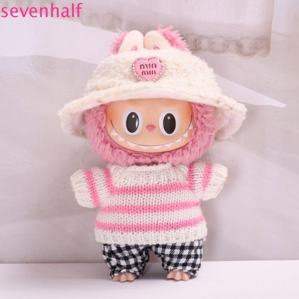 เจ็ด 1เซ็ตนั่งพรรคลาบูตุ๊กตาเสื้อผ้า,อุปกรณ์ของเล่นเสื้อกันหนาวลาบู ชุดตุ๊กตา,อุปกรณ์ของเล่นเปลี่ยนทําเองชุดมินิผ้าฝ้ายตุ๊กตาหมวกไอดอลตุ๊กต