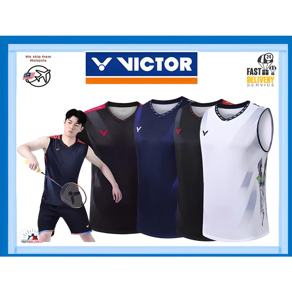 (BTM-150 และจัดส่งจาก malaysia2024 Sep New Victor Badminton Jersey NEW victor.LZJ