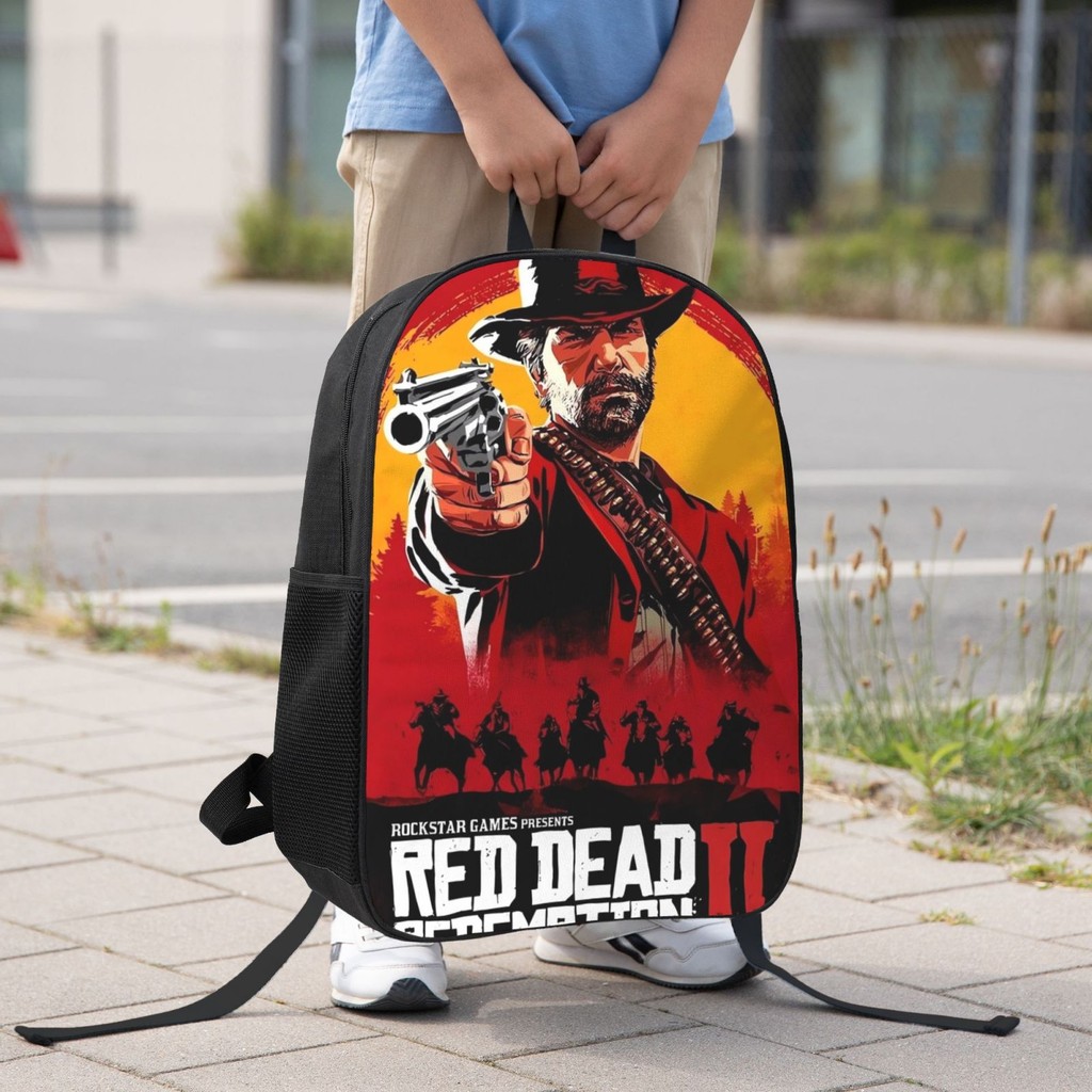 Red Dead Redemption 17in กระเป๋าเป้สะพายหลังน้ําหนักเบาเรียบง่าย