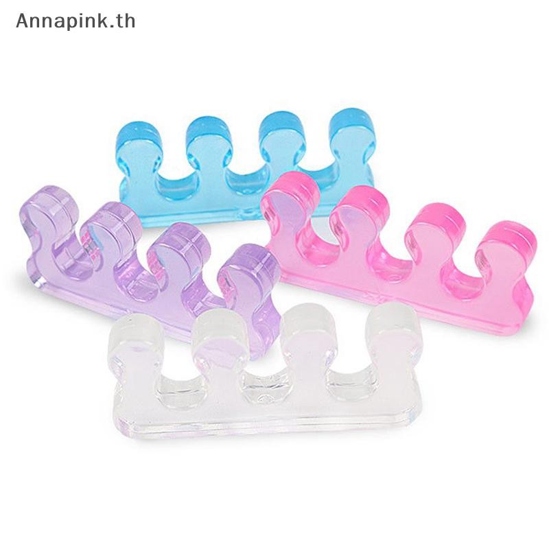 Annapink.th 2 ชิ้นซิลิโคนอ่อนนุ่ม Toe Separator ยืดหยุ่น Finger Spacer ทําเล็บมือเล็บเท้าเครื่องมือ EN