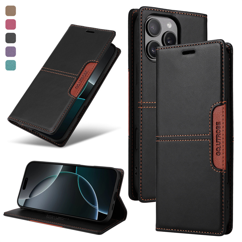 เคส for Samsung Galaxy Note 20 10 S24 FE 5G S23 Ultra S20 S22 Plus S20+ S22+ S23+ S24+ Note10+ คสโทรศัพท์หนังฝาพับพร้อมช่องใส่บัตรสําหรับ Splice Color PU Leather Flip Cover Magnetic Wallet With Card Slots Soft TPU Bumper Shell Casing
