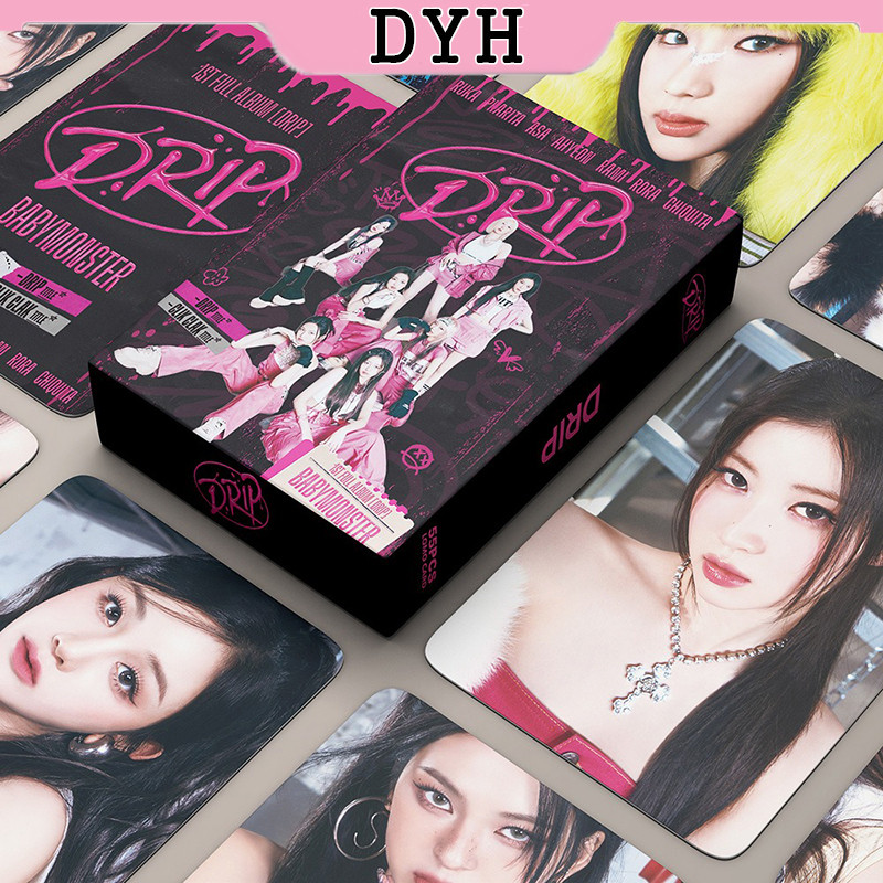 55 ชิ้น BABYMONSTER การ์ด LOMO DRIP อัลบั้ม Photocard KPOP คอลเลกชันการ์ด