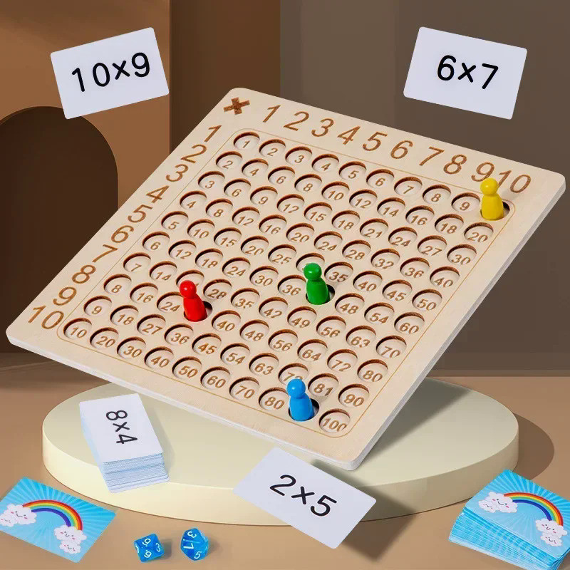 Montessori Multiplication Wooden Board Game Kids Learning Educational Toys 99 Multiplication Table M
