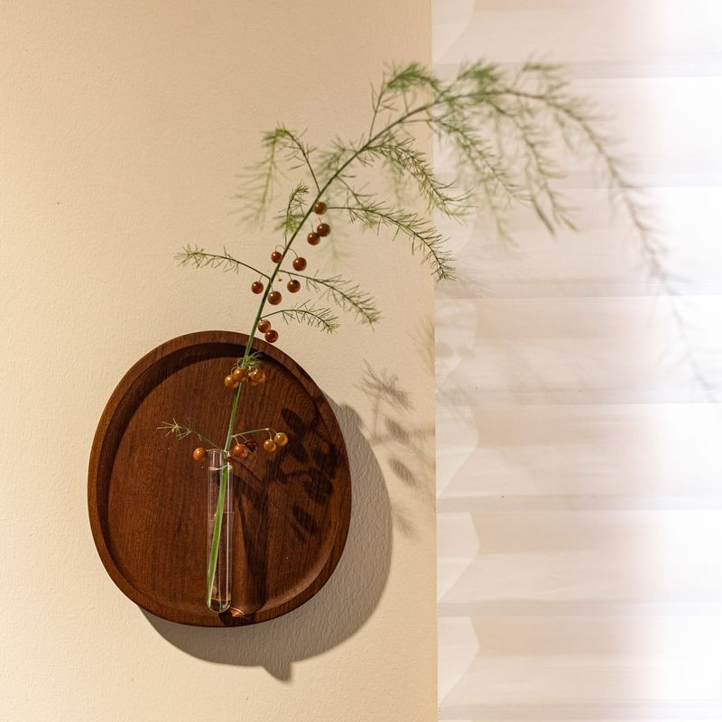 สไตล์จีนไม้เนื้อแข็งแขวนผนังแจกันดอกไม้แก้วสร้างสรรค์ติดผนัง ไฮโดรโปนิกส์ แจกันขนาดเล็กตกแต่งผนัง - รูปที่ 6