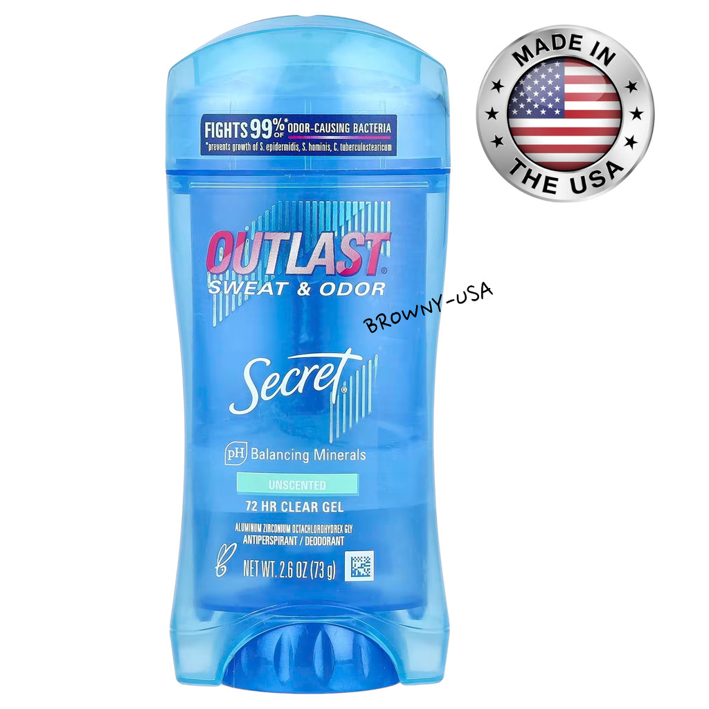 Secret Outlast Unscented Clear Gel Antiperspirant Deodorant for Women 73g.