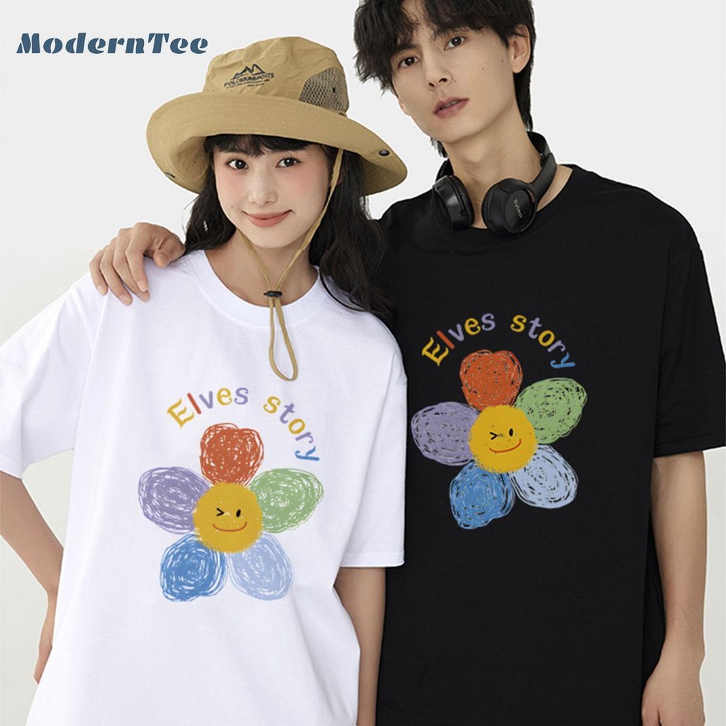 เสื้อเชิ้ตทรงหลวมสำหรับเด็กผู้ชายคอกลมสไตล์อเมริกัน ฤดูร้อนใหม่แขนสั้นเรียบง่าย unisex