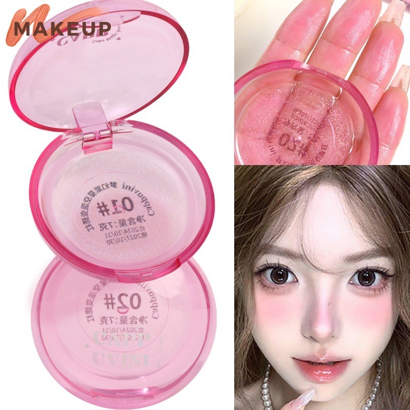 เครื่องสําอางแต่งหน้าเกาหลี - Face Contour Rouge Palette - ติดทนนาน กันน้ํา Fine Shimmer - Magic Warm Change Blush Cream - Cute Soft Mist Jelly Color Changing Blusher