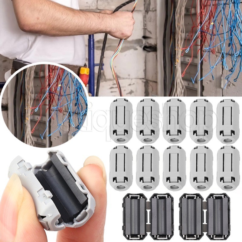 Ferrite Core Choke Clip - แหวนกรองแคลมป์สายเคเบิล-ความถี่เสียง Suppressor - Magnet Core Suppression 