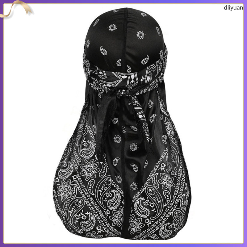 Durags for Men Hats Satin Turban Tail Pirate Womens Bandana dliyuan