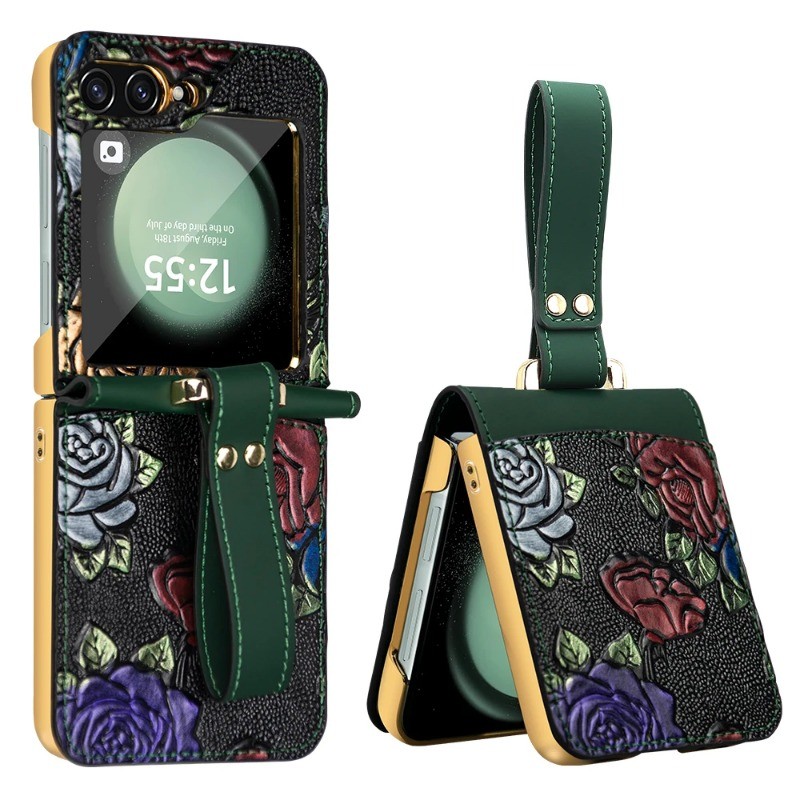 เคสโทรศัพท์ไฟฟ้าสําหรับ Samsung Galaxy Z Flip 6 5 4 3 W25 Flip6 Flip5 Flip4 Flip3 Retro หนังฝาครอบป้องกัน