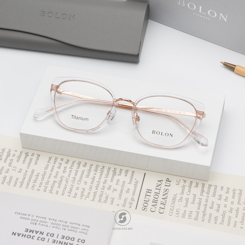 แว่นสายตา BOLON รุ่น Madrid BA6023 B93 Transparent / Rose Gold