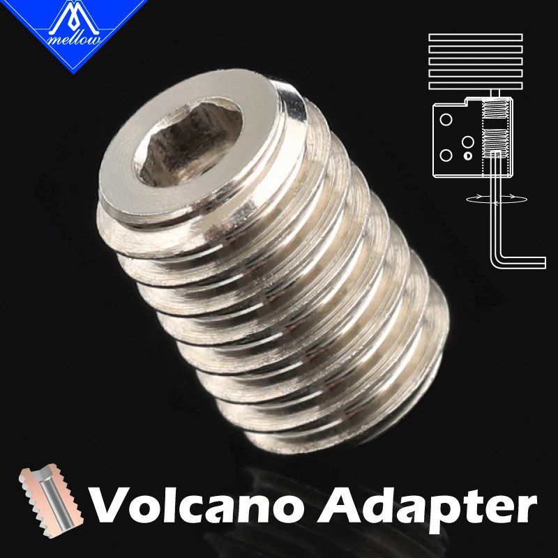 Mellow High Flow Nozzle Copper Volcano Adapters For Volcano / Volcano Crazy Heating Block To V6 Nozz