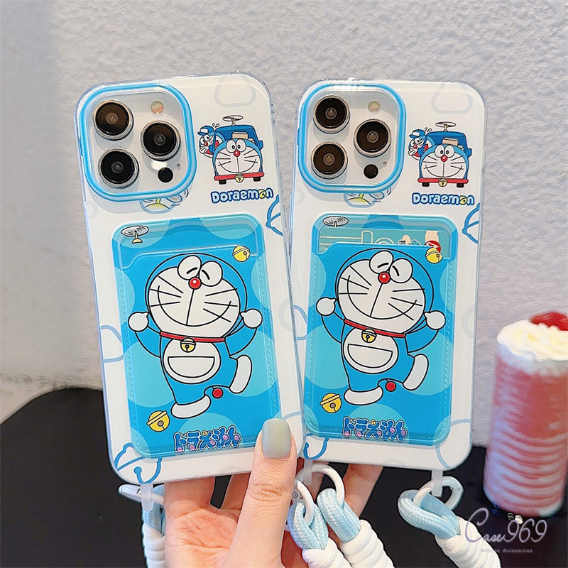 เคสไอโฟน IPhone 15 16 13 14 12 11 Pro Max X XS Max 7Plus 15 16 14 7 8 Plus SE ซองการ์ดโดราเอมอน