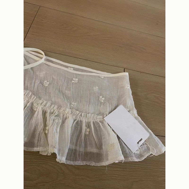 Rosella✨ลูกไม้ของผู้หญิงพาดกระโปรงฤดูใบไม้ผลิใหม่ปี 2025 พร้อมกระโปรงลูกไม้สีขาวแฟชั่นชั้น - รูปที่ 2