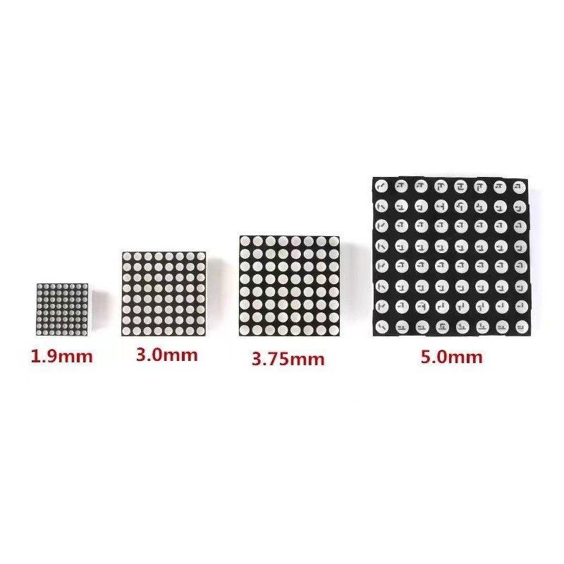 8 * 8 Dot Matrix LED Digital Tube 1.9/3.0/3.75/5.0mm Red Highlight 788/1088/1588/8208