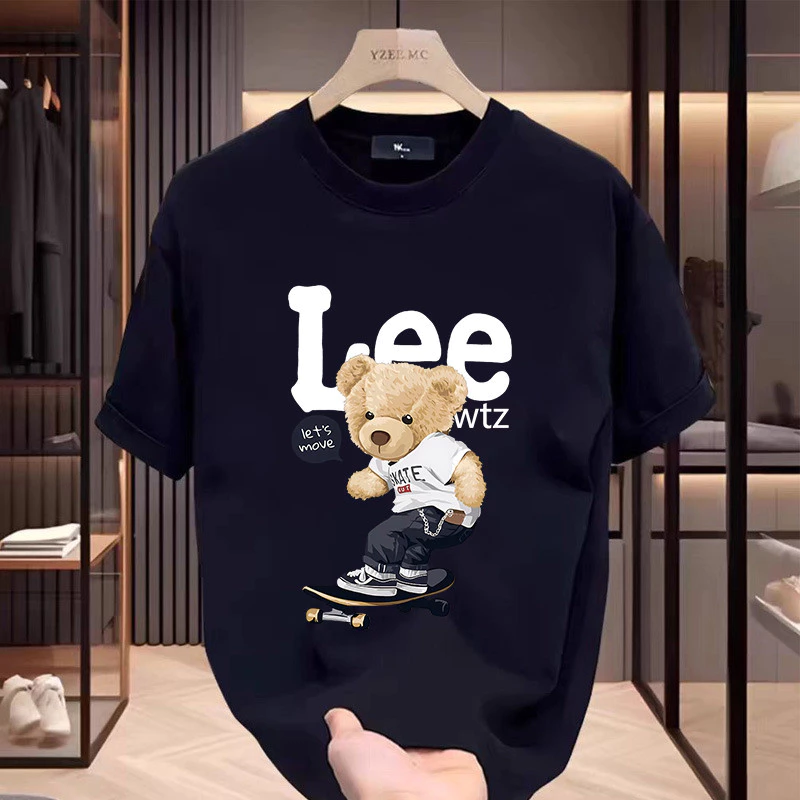 เสื้อยืด Oversize ลายหมี แขนสั้น คอกลม สตรีทแฟชั่น thumbnail 3