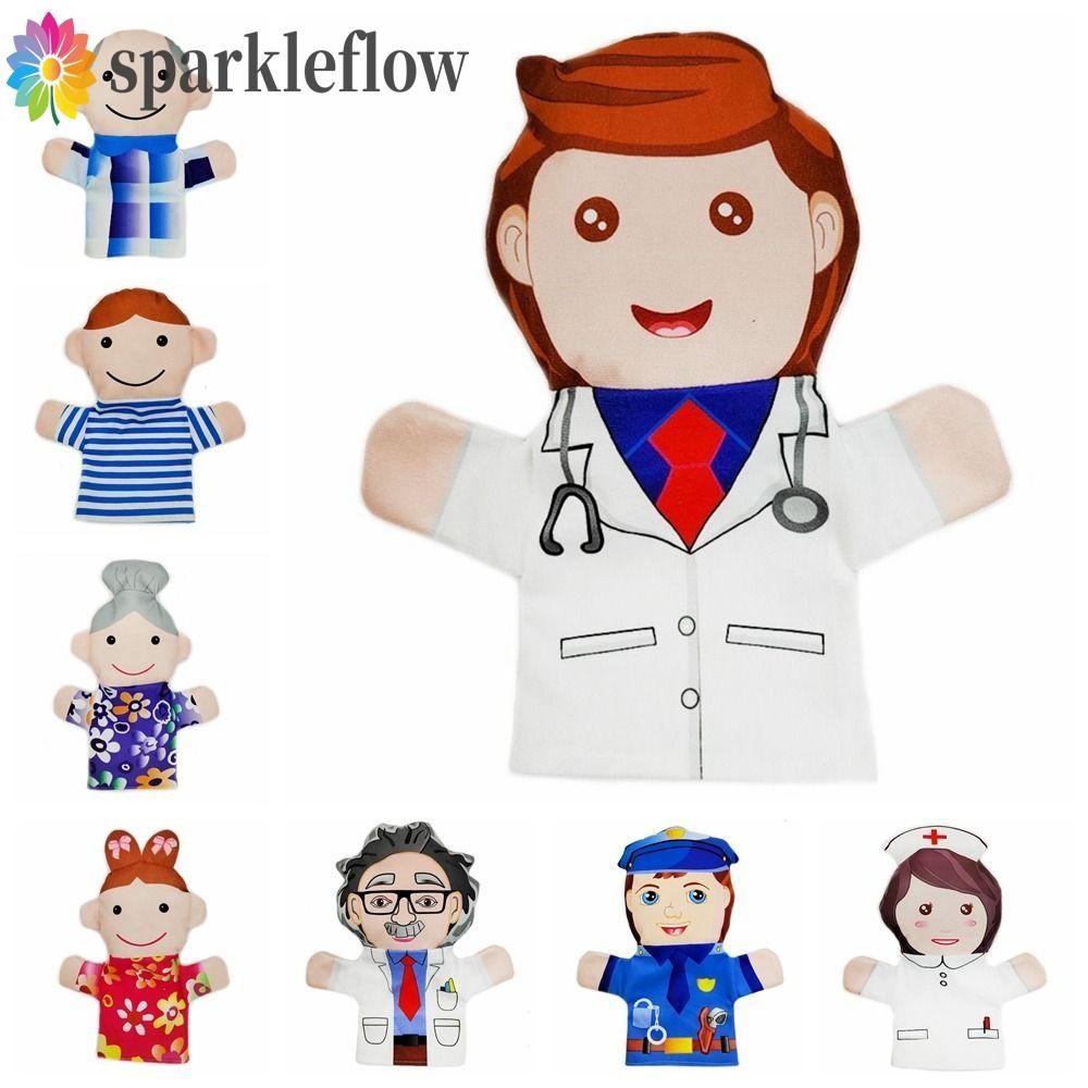 Sparkleflow ครอบครัวสมาชิกหุ่นมือ,ผ้า 12 ประเภทหุ่นมือสําหรับครอบครัวสมาชิก,การศึกษาของเล่น Plush สมาชิกครอบครัวผ้าตัวเลขหุ่นน่ารักดําเนินการ