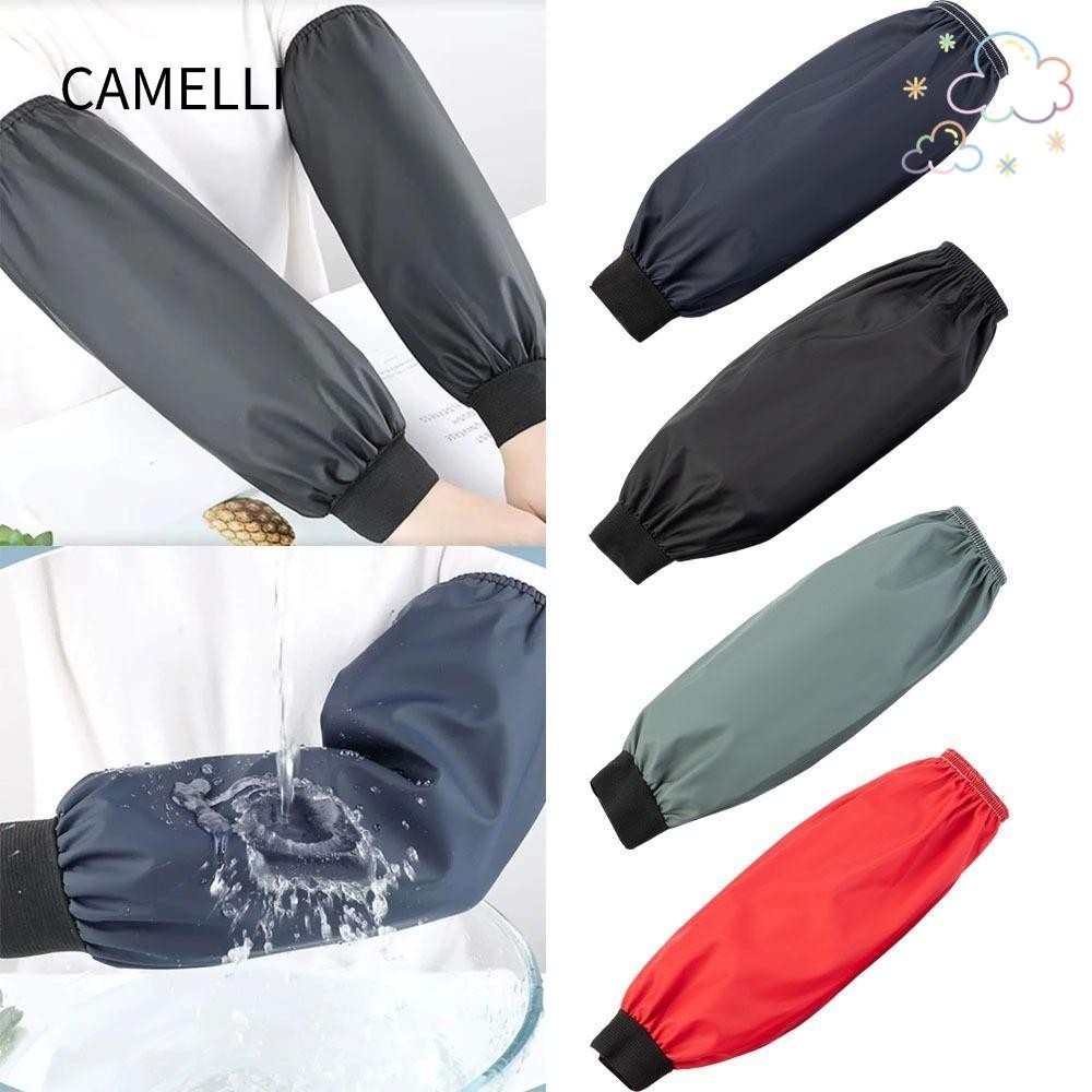 Camelli ปลอกแขนกันน้ํา 1 คู่, ปลอกแขนกันน้ํามันแบบหนาหนังนุ่ม, อุปกรณ์ป้องกันแขนทํางานอเนกประสงค์ที่ทนทานต่อการสึกหรอของคราบ