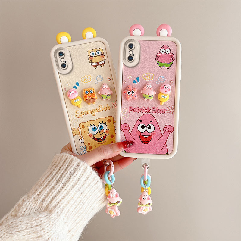 เคส iPhone X เคส iPhone Xs เคส iPhone Xs Max เคส iPhone Xr เข้ากันได้กับรูปแบบหนังน่ารัก 3D หูเคสโทร