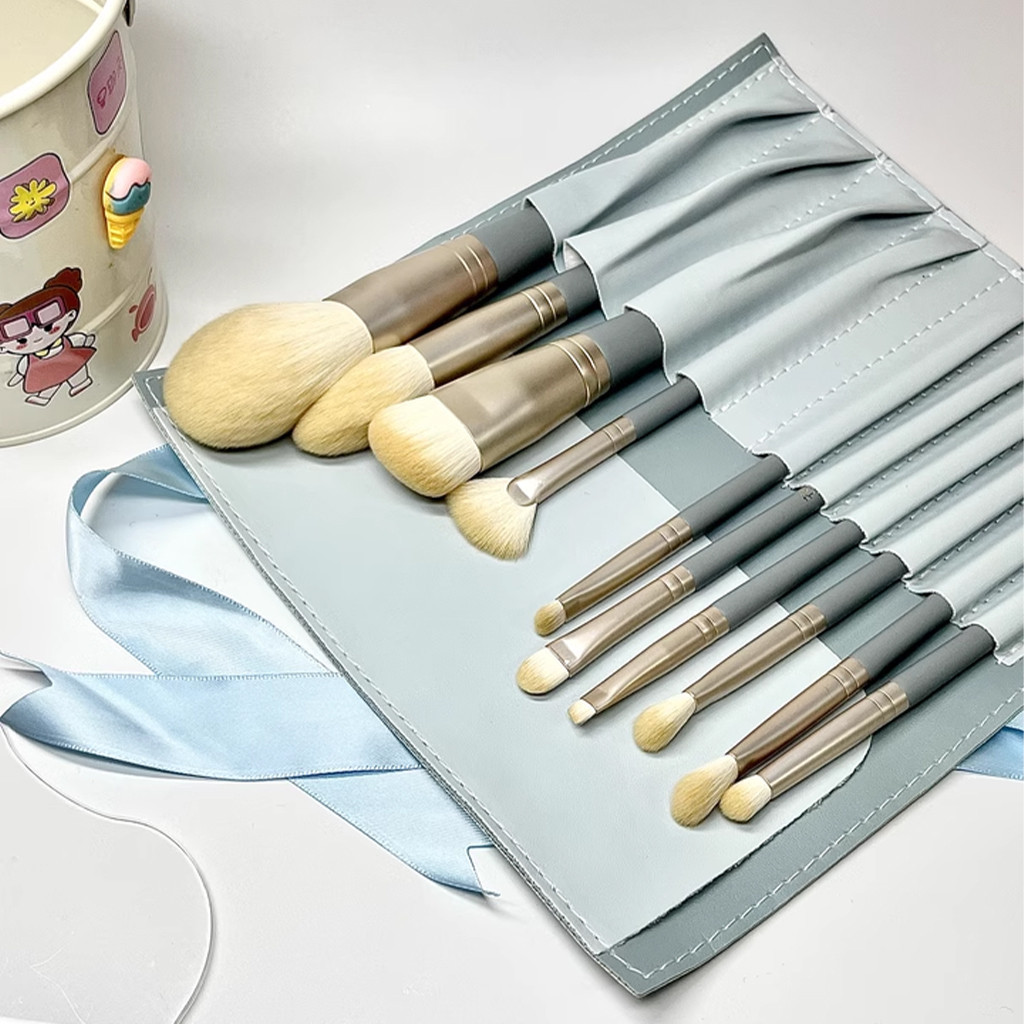 ชุดแปรงแต่งหน้า 10 ชิ้น พร้อมกระเป๋าจัดเก็บ แปรงขนนุ่ม เหมาะกับเครื่องสำอางต่างๆ แปรงรองพื้น แปรงอายแชโดว์ แปรงแต่งหน้า - รูปที่ 6