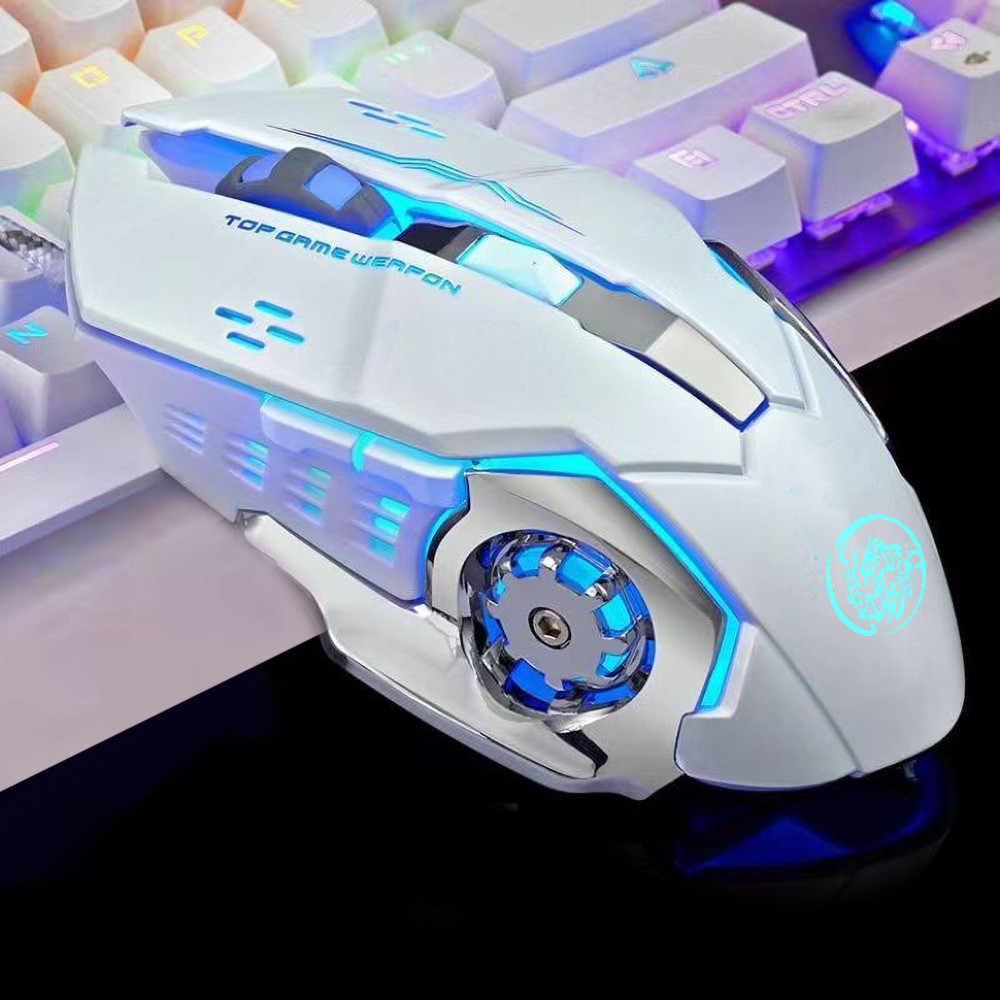 เมาส์เกมมิ้ง เมาส์บูทูธ เมาส์ไร้สาย Gaming Mouse 2.4G RGB MOUSE มีสาย/ไร้สาย สียงปุ่มเงียบmous มีไฟเปลี่ยนสี 4 สี
