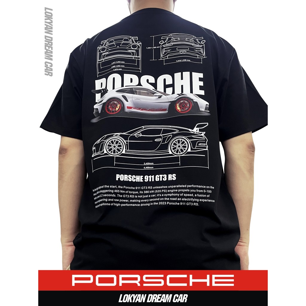 911 supercar วัฒนธรรมเสื้อ Porsche แขนสั้น 993 GT3 RS racing รูปแบบเสื้อผ้า 100% cotton man T Tees 0
