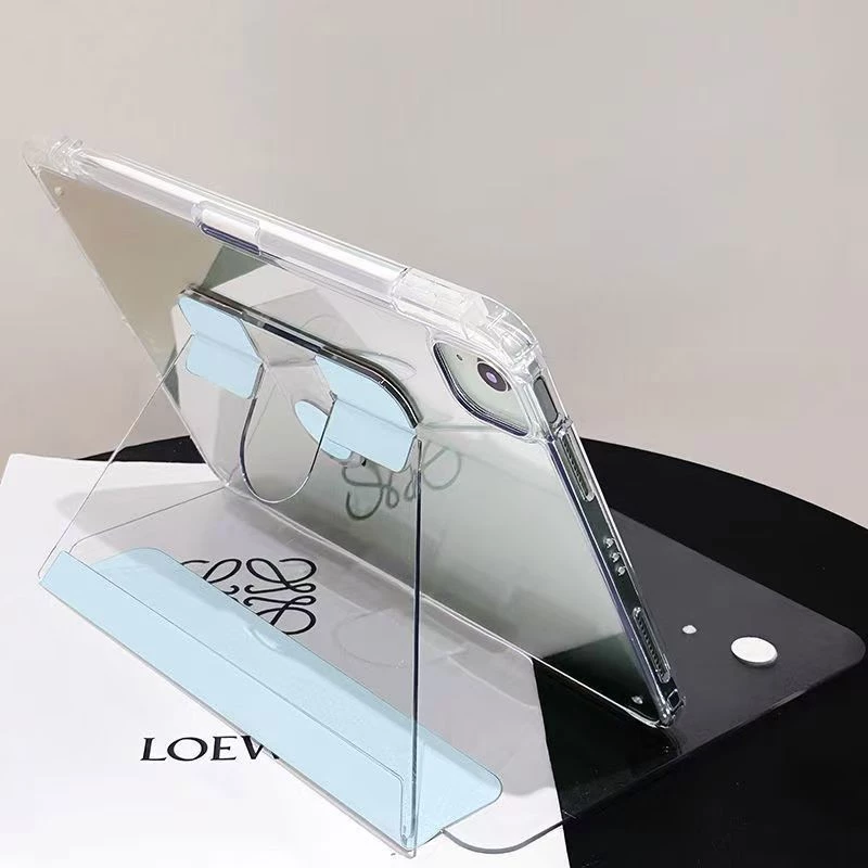 Crystal Glass Case for ipad เคสไอแพด gen7/8/9/10.2 air4/5/6 10.9 pro11 2020/21/22 gen10 10.9 2024 12.9เคสอะคริลิคฝาขุ่น