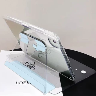 Crystal Glass Case for ipad เคสไอแพด gen7/8/9/10.2 air4/5/6 10.9 pro11 2020/21/22 gen10 10.9 2024 12.9เคสอะคริลิคฝาขุ่น