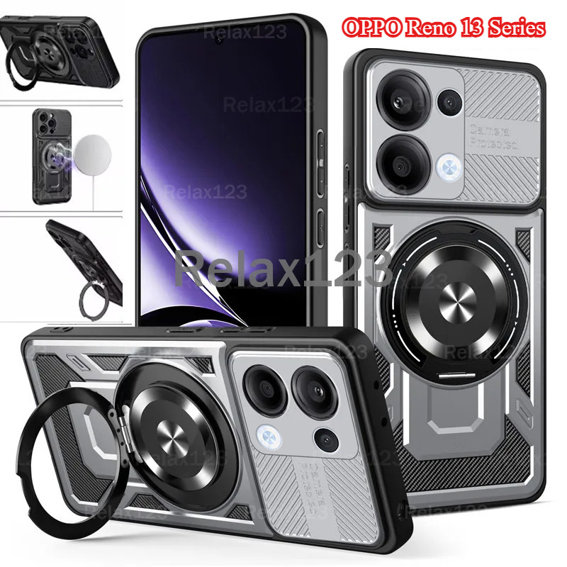 สําหรับ OPPO Reno 15 F 5G Reno15F 5G Reno 15F 15FS Reno 13 Pro OPPO Reno13Pro Reno 13 F Reno13F Reno13 F 5G ปลอก 2025 แหวนแม่เหล็กยืนผู้ถือฮาร์ดเคสโทรศัพท์เกราะปกหลัง