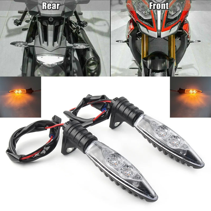 1 คู่รถจักรยานยนต์ด้านหน้า LED ไฟเลี้ยวไฟกระพริบสําหรับ BMW HP4 S1000R S1000RR S1000XR F800R/GT/GS K1300R/S