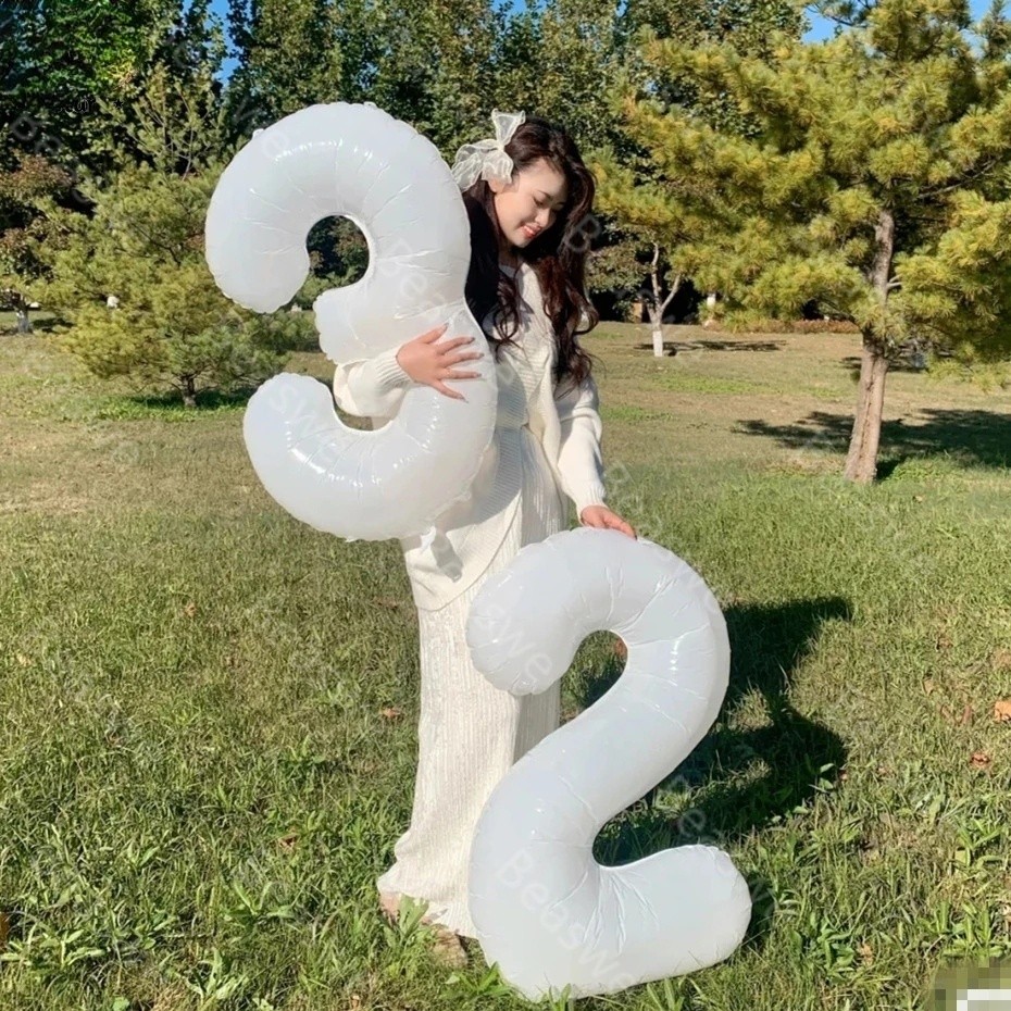 ลูกโป่งฟอยล์อลูมิเนียมตัวเลข0-9สีขาวขนาด32นิ้วสําหรับงานเลี้ยงวันเกิดและตกแต่งงานแต่งงานลูกโป่งฟอยล์ดิจิทัล 0-9 รูปตัวเลข สีขาว ขนาด 32 นิ้ว สําหรับตกแต่งปาร์ตี้วันเกิด งานแต่งงาน