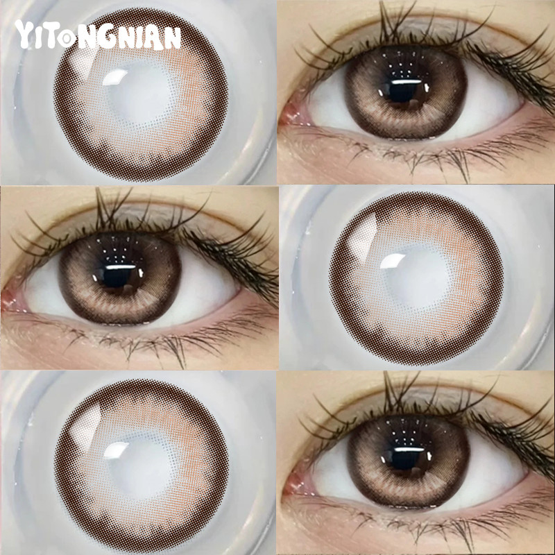 คอนแทคเลนส์YI TONG NIAN 2PCS\PAIR สีน้ําตาลคอนแทคเลนส์ตุ๊กตา Eye Brown องศาคอนแทคเลนส์สายตาสั้น 0.00